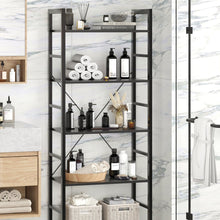 Load image into Gallery viewer, Poroti 5 Tier Bookshelf Storage Shelf - Black