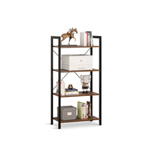 Load image into Gallery viewer, Poroti 4 Tier Bookshelf Storage Shelf - Rustic Brown