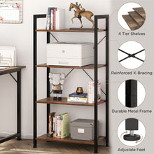 Load image into Gallery viewer, Poroti 4 Tier Bookshelf Storage Shelf - Rustic Brown