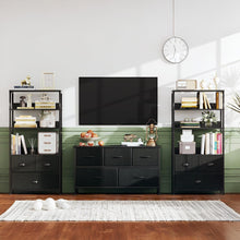 Load image into Gallery viewer, Whitby 4 Tier Storage Shelf with Drawers - Black