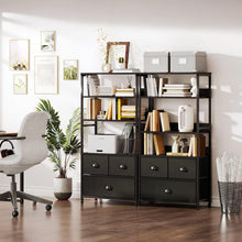 Load image into Gallery viewer, Whitby 4 Tier Storage Shelf with Drawers - Black