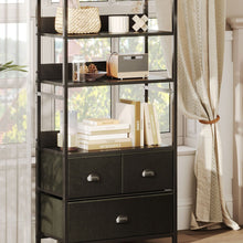 Load image into Gallery viewer, Whitby 4 Tier Storage Shelf with Drawers - Black