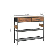 Load image into Gallery viewer, Cuckoo Console Table with 2 Drawers - Rustic Brown