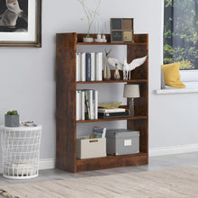 Load image into Gallery viewer, Bulls 80cm 4 Tier Bookshelf - Rustic Brown