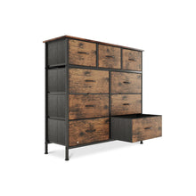 Load image into Gallery viewer, Madilyn 9 Drawer Fabric Tallboy - Rustic Brown
