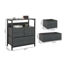 Load image into Gallery viewer, Whitby 2 Tier Storage Shelf with Drawers - Charcoal
