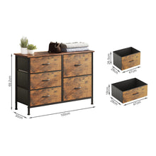 Load image into Gallery viewer, Hailey 5 Drawers Lowboy - Rustic Brown