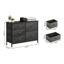 Load image into Gallery viewer, Hailey 5 Drawers Lowboy - Black (0.045m3 - 10.2kg)