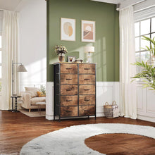Load image into Gallery viewer, Natalia 10 Drawers Tallboy - Rustic Brown
