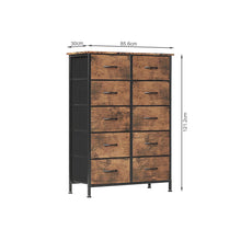 Load image into Gallery viewer, Natalia 10 Drawers Tallboy - Rustic Brown