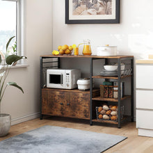 Load image into Gallery viewer, Toko Kitchen Storage Cabinet Shelf Microwave Stand - Rustic Brown
