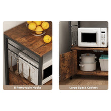 Load image into Gallery viewer, Toko Kitchen Storage Cabinet Shelf Microwave Stand - Rustic Brown