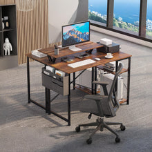 Load image into Gallery viewer, Logan 100cm Computer Desk with Storage Bag - Rustic Brown