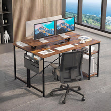 Load image into Gallery viewer, Logan 140cm Computer Desk with Storage Bag - Rustic Brown