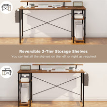 Load image into Gallery viewer, Logan 140cm Computer Desk with Storage Bag - Rustic Brown