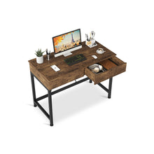 Load image into Gallery viewer, Brooks 100cm Computer Desk with 2 Drawers - Rustic Brown