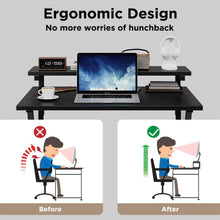 Load image into Gallery viewer, Parker Computer Desk with Adjustable Monitor Stand - Black