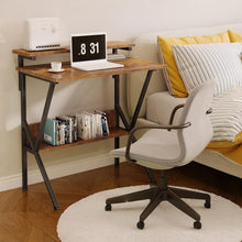 Load image into Gallery viewer, Parker Computer Desk with Adjustable Monitor Stand - Rustic Brown