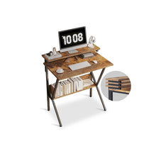 Load image into Gallery viewer, Parker Computer Desk with Adjustable Monitor Stand - Rustic Brown
