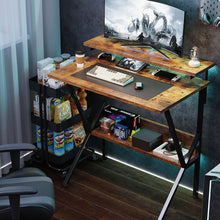 Load image into Gallery viewer, Parker Computer Desk with Adjustable Monitor Stand - Rustic Brown