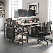 Load image into Gallery viewer, Tyler 120cm Computer Desk with Bookshelf - Grey Oak
