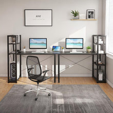 Load image into Gallery viewer, Kevin 120cm Computer Desk with Bookshelf - Black (0.063m3 - 16.5kg)