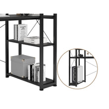 Load image into Gallery viewer, Kevin 120cm Computer Desk with Bookshelf - Black (0.063m3 - 16.5kg)