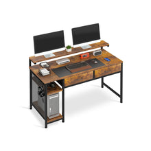 Load image into Gallery viewer, Emilio 120cm Computer Desk with 2 Drawers - Rustic Brown