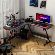 Load image into Gallery viewer, Grant Gaming Corner Desk with Monitor Stand - Carbon Black