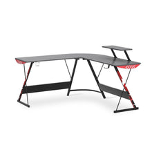 Load image into Gallery viewer, Grant Gaming Corner Desk with Monitor Stand - Carbon Black