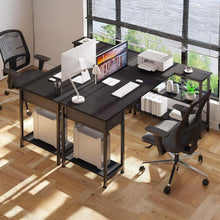 Load image into Gallery viewer, Simon Computer Corner Desk with Bookshelf - Black