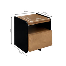 Load image into Gallery viewer, Dorian Bedside Table - Walnut + Black