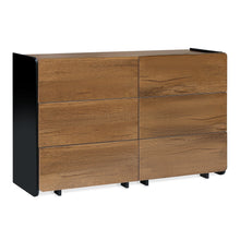 Load image into Gallery viewer, Dorian 6 Drawers Lowboy - Walnut + Black