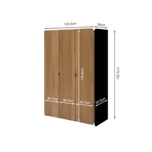 Load image into Gallery viewer, Dorian 3 Door Wardrobe - Walnut + Black