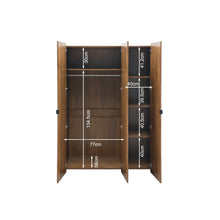 Load image into Gallery viewer, Dorian 3 Door Wardrobe - Walnut + Black