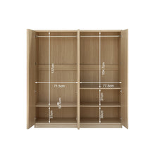 Load image into Gallery viewer, Benny 4 Door Wardrobe - Light Teak