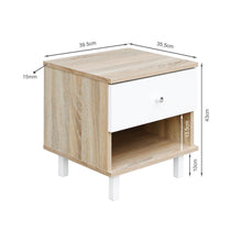 Load image into Gallery viewer, Ellis Bedside Table - Oak + White