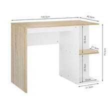 Load image into Gallery viewer, Brian 100cm Computer Desk - Oak + White