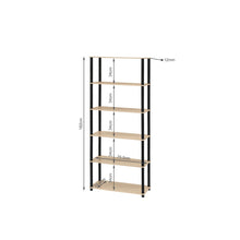 Load image into Gallery viewer, Horeke 6 Tier Flexi Storage Rack - Oak + Black