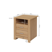 Load image into Gallery viewer, Olsen 2 Drawer Bedside Table - Oak