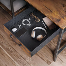 Load image into Gallery viewer, Gael 100cm Computer Desk with 2 Drawers - Rustic Brown