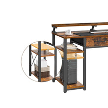 Load image into Gallery viewer, Gael 100cm Computer Desk with 2 Drawers - Rustic Brown