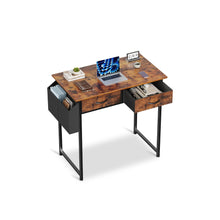 Load image into Gallery viewer, Kaleb 80cm Computer Desk with 2 Drawers - Rustic Brown (0.030m3 - 9kg)