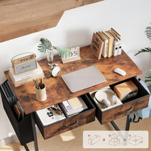 Load image into Gallery viewer, Kaleb 80cm Computer Desk with 2 Drawers - Rustic Brown (0.030m3 - 9kg)