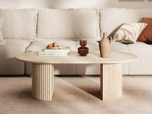 Load image into Gallery viewer, Nile Oval Coffee Table 140 x 70cm - Travertine