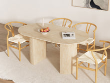 Load image into Gallery viewer, Nile Oval Dining Table 160 x 90cm - Travertine