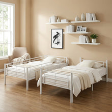Load image into Gallery viewer, Owen Single Metal Bunk Bed Frame - White