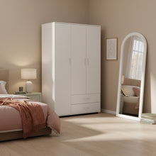 Load image into Gallery viewer, Bram 3 Door Wardrobe Cabinet with 2 Drawers - White