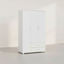 Load image into Gallery viewer, Bram 3 Door Wardrobe Cabinet with 2 Drawers - White