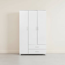 Load image into Gallery viewer, Bram 3 Door Wardrobe Cabinet with 2 Drawers - White